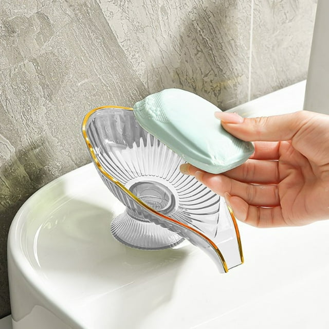 Fiudx Jabonera Autodrenante, Diseño No Poroso, Soporte Extraíble de Acero Inoxidable, Apta para Baño y Cocina, Mantiene El Jabón Seco y Limpio, Verde, Amarillo y Transparente, 16 X 9,5 X 7,5 Cm.