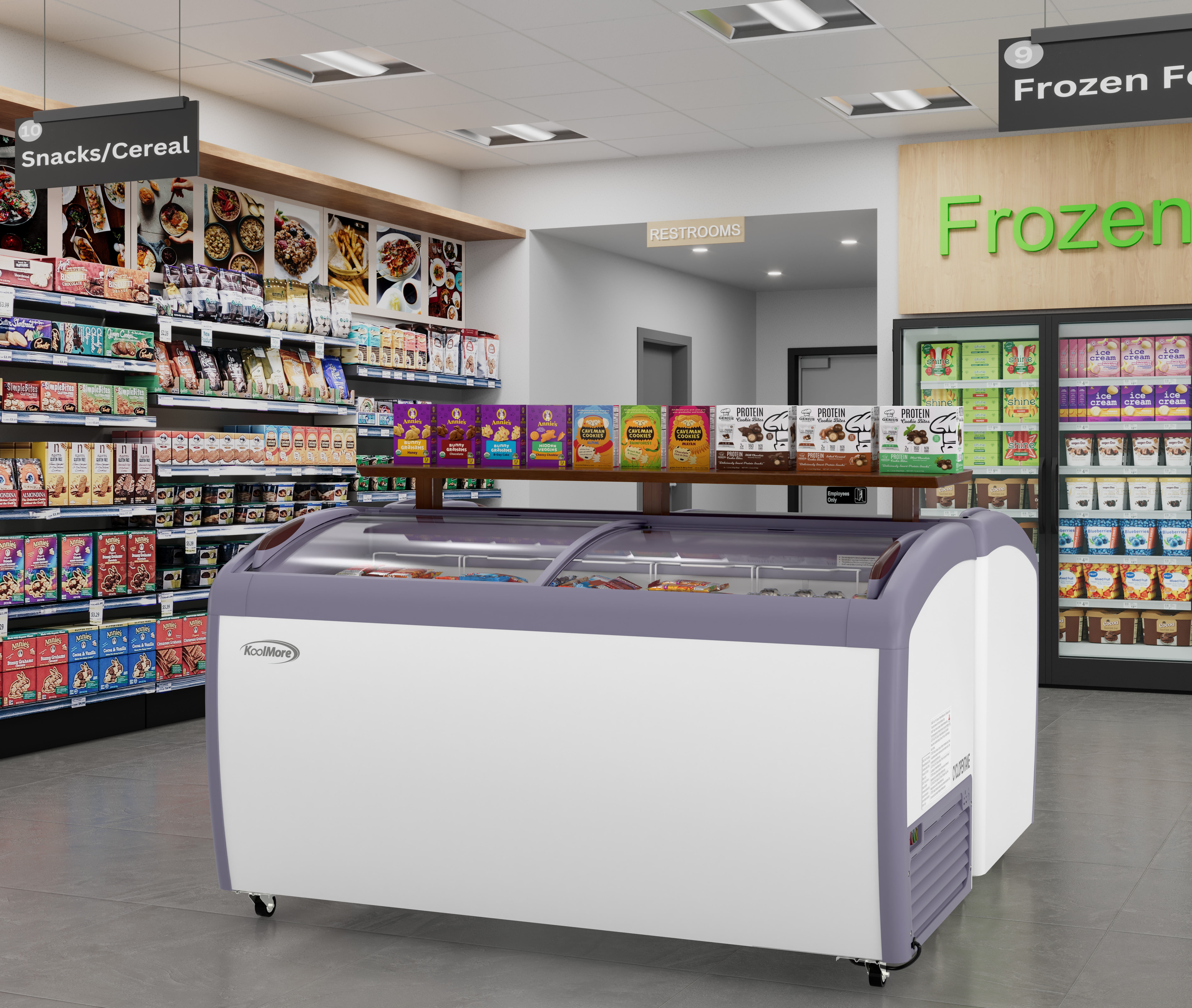 KoolMore 60 in. Display Ice Cream Freezer - 16 cu ft.