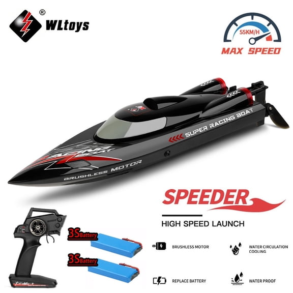 WLtoys WL916 RC Boat 2.4Ghz 55km/h Brushless Motor High Speed Racing Boat Model Speedboat RC Toys For Boys With 2 Batteries