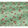 thumbnail image 5 of oneOone Viscose Jersey Mint Fabric Flower & Leaves Watercolor Sewing Craft Project Fabric Prints By Yard 60 Inche Wide, 5 of 5