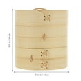 thumbnail image 2 of WRITWAA 1 Set Traditional Design Bamboo Steamer for Healthy Diet 14X5.5X5.1in, 2 of 8