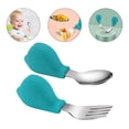 thumbnail image 2 of Miangastore Baby Tableware Green Stainless Steel 2Pcs 3.7X1.1In, 2 of 8