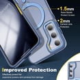 thumbnail image 4 of for Samsung Galaxy S23 Case with  Invisible Ring Stand, Compatible with MagSafe,  Drop Protection Translucent Matte S23 Phone Case for Men and Women, Blue, 4 of 14