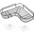 thumbnail image 1 of Adhesive Shower Caddy Corner Shelf, Hanging Bathroom Shelves Wall Mounted Shower Shelf, Non-Drilling Floating Shelf for Bathroom Organizer/Kitchen/Shower Organizer (1 Pack, Black), 1 of 5