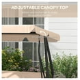 thumbnail image 5 of Free Standing Swing Bench - Outdoor Porch Swing with Adjustable Canopy, Cushions & Pillows - Ecru - Seats 3 Adults - Patio Swing Bed for Backyard, Garden, 5 of 9