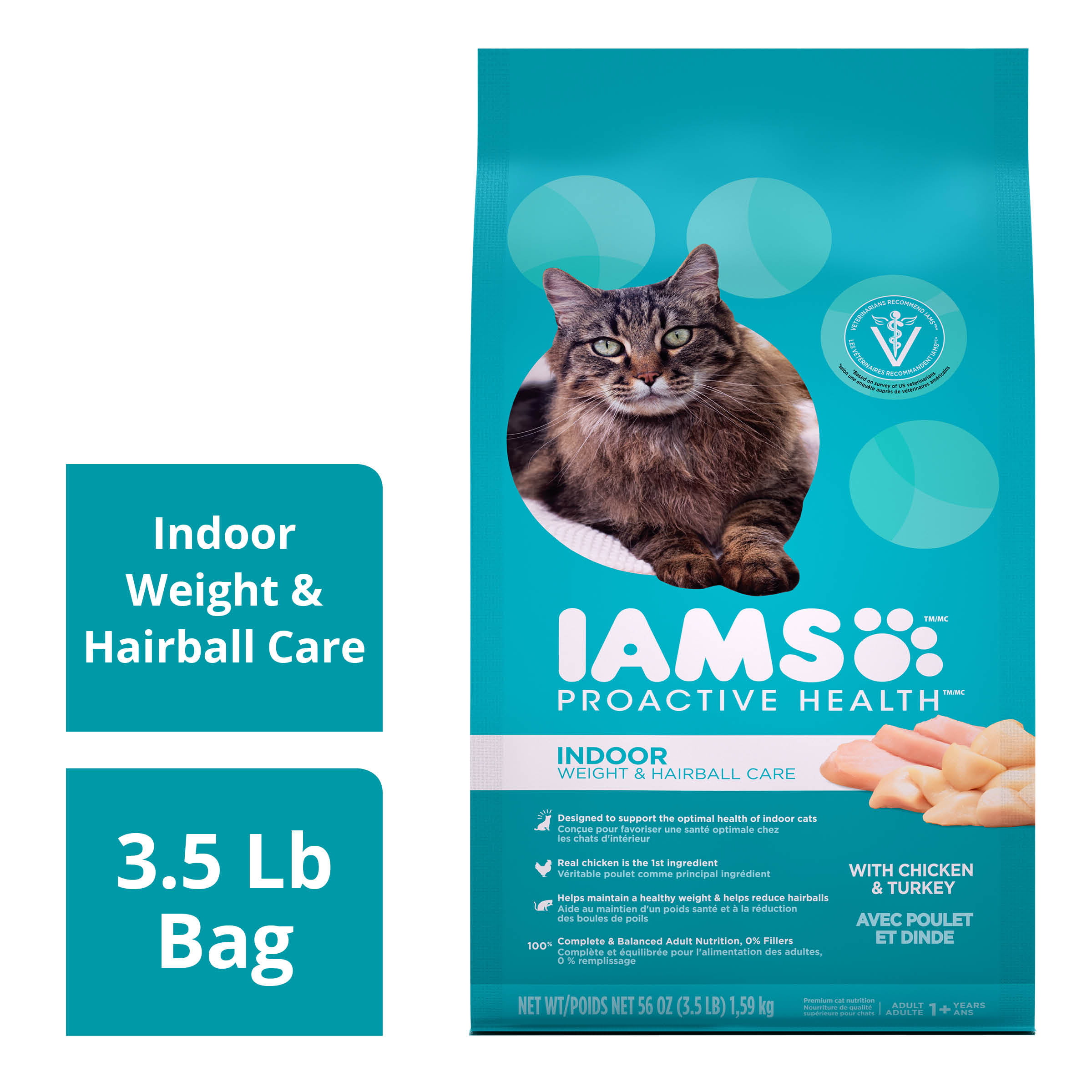 Iams ProActive Health Adult Indoor Weight & Hairball Care Dry Cat Food