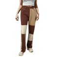 thumbnail image 1 of Gibobby pantalones de mezclilla afelpados mujer Longitud Pantalones vaqueros anchos de tamaño Pantalones vaqueros elásticos con Verdinegroujero en la para mujer con cintura (Marrón, XL), 1 of 5