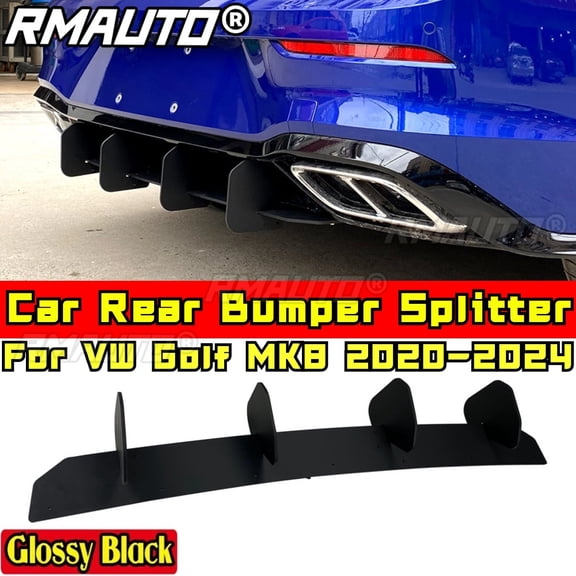 For VW Golf MK8 2020-2024 Body Kit Rear Bumper Diffuser Glossy Black Sport Style Bumper Apron Diffuser Car Accessories