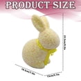 thumbnail image 3 of XJGHHSY 2 Pcs Glitter Easter Bunny Figurine - 9.2" Large Yellow Sparkle Rabbit Statue with Satin Bow,Easter Table Centerpiece for Home,Balcony,Party Decor & Holiday Gifting,ZZ-PVC-Yellow, 3 of 5