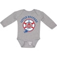 thumbnail image 3 of Inktastic Nautical Little Brother Boys Long Sleeve Baby Bodysuit, 3 of 5