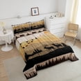 thumbnail image 3 of Erosebridal Moose Silhouette Bedding,Bear Elk Bear Comforter Set,King Duvet Insert Woodland Retro Pine Mountain Quilt with 2 Pillowcases,Vintage Style Hunting Animal Lightweight Warm, 3 of 5