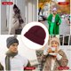 thumbnail image 4 of Gorros de invierno Minnieouse de lana a la moda Hip Hop rojo, 4 of 6