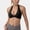 Black, variant on Women's Halter Neck Sports Bra with Ruched Front Detail Low Impact Stretch Fabric Removable Padding - Small, Yellow