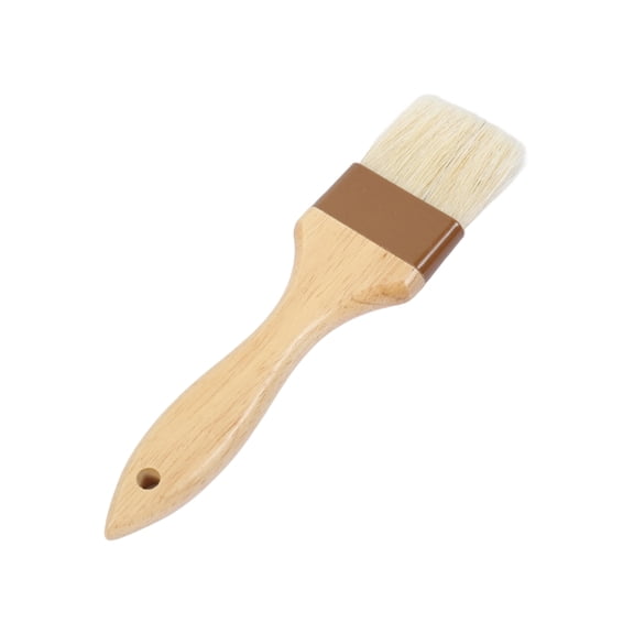 Basting Brush, Large Wooden Handle Food Grade Bristle Pastry Oil Brush, 1 Pack Hanging Hole Kitchen Gadget, for Grilling Baking Marinating Sauce Butter Coating Use