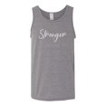 thumbnail image 2 of Wild Bobby Stronger Than Cancer Distressed Breast Cancer Awareness Men Tank Top, Heather Grey, X-Large, 2 of 6