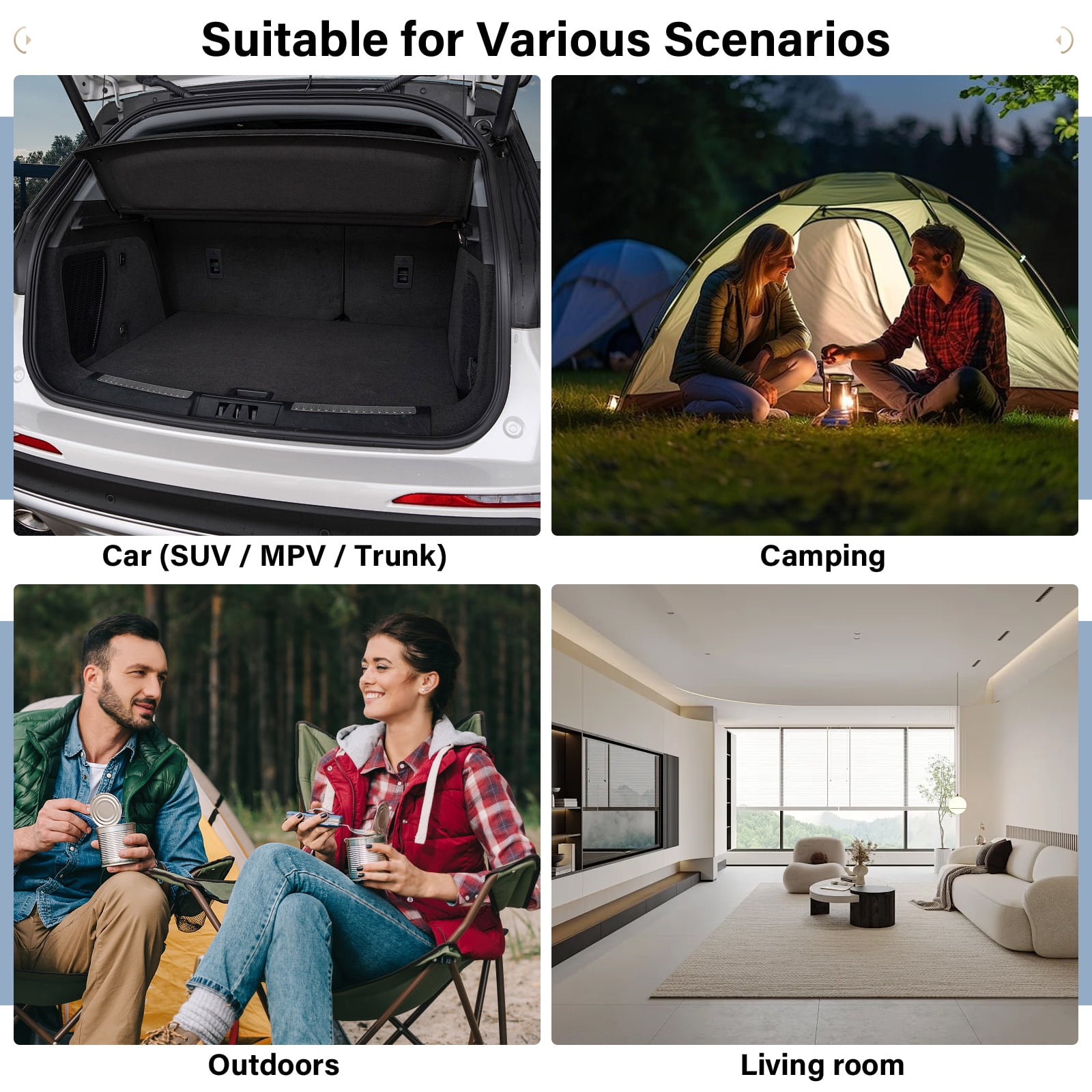 Coverado Air Mattress for SUV, Thickened Flocking Travel Camping Bed with Electric Pump, Inflatable Bed for SUV Trunk, Gray