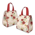 thumbnail image 2 of Pioneer Flower Floral Print Pattern Insulated Lunch Bag for Women & Adults,Large Portable Soft Cooler Lunch Bag,Thermal Food Storage Tote with Pearl Cotton,8.66L,8.75x5.75x9.5 Inch, 2 of 6