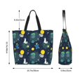thumbnail image 6 of Bingfone Canvas Tote Bag For Women With Inner Pocket Aesthetic Cute Shopping Tote Bags Reusable Grocery Bags-Space And Animals, 6 of 9