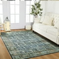 thumbnail image 3 of Wondo Floral Washable Rugs, 4x6 Area Rug for Living Room, Soft Large Boho Bedroom Rug, Botanical Non Slip Ultra Thin Floor Carpet for Dining Room Nursery Office, Yellow, 3 of 7