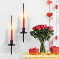 thumbnail image 6 of Black Metal Candle Wall Sconces Set of Two, Single Armed Wall Candle Holders, Modern Hanging Candle Sconces for Living Room Dining Room Farm Cottage Fireplace Wedding Decor, 6 of 9