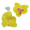 thumbnail image 1 of Yuarrent Pétalos de orquídeas artificiales fáciles de limpiar, 50 piezas, para mantenimiento, amplia gama de cabezas de flores de seda Decoración amarillo, 1 of 6