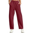 thumbnail image 5 of Guluxicc Women's Pants with Pockets Elastic Waist Loose Long Wide Leg Trousers for Everyday Outdoor Jogging Wear, 5 of 9