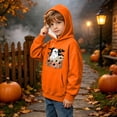 thumbnail image 4 of BLTIBY Girls Boys Halloween Hoodie Sweatshirts Casual Pullover Pumpkin Graphic Fleece Tops Stylish for Casual Daily Wear with Pockets Orange 7 13-14 Years, 4 of 9
