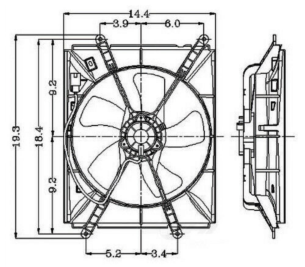 New GPD 2811250 Electric Cooling Fan Assembly