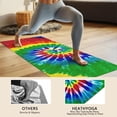 thumbnail image 4 of Colorful Tie Dye Pattern Hot Yoga Mat Towel Non Slip for Hot Yoga - Quick-Drying Yoga Mat Cover with 4 Corner Pockets with Travel Bag - Hot Yoga Towel Non Slip Grip Moisture Wicking Sweat 70"x26", 4 of 6