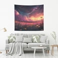 thumbnail image 2 of Wobogo Pink Flower Sea Tapestry 60×51in Home Living Room Bedroom Wall Hanging Ornaments, 2 of 10