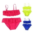 thumbnail image 1 of YMH Cute Kids Baby Girl Bikini Ruffled Solid Color Swimsuit Swimwear Bathing Suit, 1 of 7