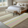 thumbnail image 5 of Vintage Stripes Washable Living Room Rugs 8'x10', Yellow Brown Pink Striped Abstract Lines Low Pile Throw Large Area Rug Non-Slip Sturdy Edge Binding Carpet for Bedroom Dining Room Office, 5 of 9