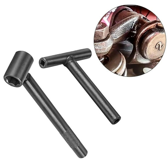 2 Pcs Spanner Wrench Motorcycle Valve Adjustment Tool Square Hexagonal Hardware