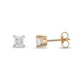 thumbnail image 3 of 14k Yellow Gold 3/4Ct TDW Princess-Cut Diamond Solitaire Stud Earrings, 3 of 6