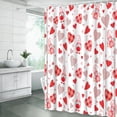 thumbnail image 5 of Valentine''s Day Shower Curtain Red Pink Heart Gnome Checkered Striped Sweet Love Romantic Couple Woman Girl Extra Long Bathroom Home Curtain with Hooks,70" Wx84 H, 5 of 8