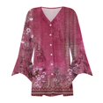 thumbnail image 4 of ZKIRBJV Black Cardigan for Women 3/4 Sleeve Womens Plus Size Shrugs and Cardigans Lightweight Open Front Shrug Cardigan Floral Print Dressy Casual Soft Oversized Cardigans Hot Pink 3XL, 4 of 6