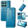 thumbnail image 1 of Étui Rabattable pour FOXDOCK Motorola Edge 60, Cuir PU Embossé Chat et Chien, avec Fentes pour Cartes, Support, 1 of 6