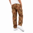 thumbnail image 4 of uvwlwu Boys Leaf Print Cargo Pants Drawstring Elastic Waist Casual Long Trousers with Multi Cargo Pockets Loose Fit for Daily Outdoor Activities,13-14 Years, 4 of 5