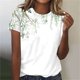 thumbnail image 1 of Fiudx Camisas de Mujer Camiseta de Manga Corta con Cuello Redondo y Estampado Retro para Mujer, 1 of 4