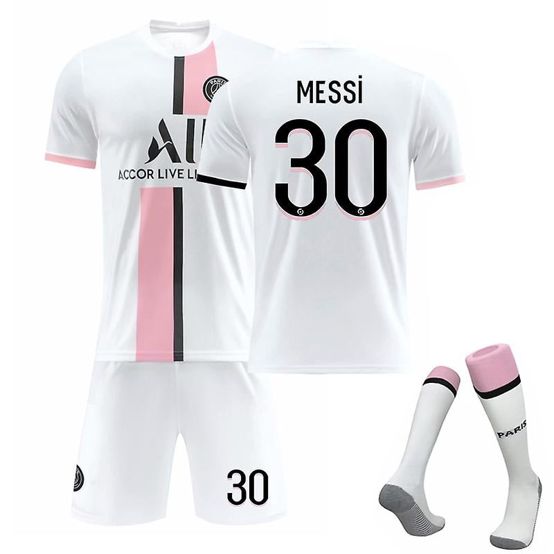 Psg 21-22 Away Kit Messi No.30 Soccer Jersey 3-pieces Kits For