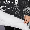 thumbnail image 3 of Oversized Wearable Blanket Hoodie,Vintage Halloween Elements Pattern Sherpa Blanket Hoodie with Super Pockets,Super Warm Fuzzy Pullover for Women & Men, 3 of 6