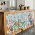 thumbnail image 6 of Happy Easter Tier Curtains 24 Inch Length, Spring Bunny Easter Eggs Floral Teal Wood Cafe Short Curtains for Bathroom Over Sink, Small Kitchen Curtain Light Filtering Drapes 2 Panels 27.5"Wx24"L, 6 of 8