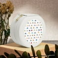thumbnail image 6 of Yiaed Color Ships Print Travel Jewelry Case Bridesmaid Gift Boxes Jewelry Travel Organizer Small Round Jewelry Box Mini Storage-White, 6 of 7