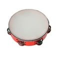 thumbnail image 4 of Tambourines,Wooden Tambourines Adults Drum Bell Double Rows,Hand Held Drum Bell Birch Metal Percussion,Percussion Musical Instrument Tambourine for Kids,Handheld Tambourine 8inch Red, 4 of 8