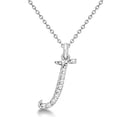 thumbnail image 1 of Personalized Diamond Script Letter Initial Necklace in 14k White Gold, 1 of 2