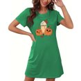 thumbnail image 4 of Tnhcen Robe de Nuit Grande Taille Halloween Imprimé Drôle de Dessin Animé Manches Courtes Col Rond Longueur Courte Polyester Spandex P-2TG pour Chaque Corps, 4 of 5