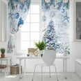 thumbnail image 4 of Blue Coastal Christmas Blackout Curtains | Light Blocking Print Window Curtains, Xmas Tree Nautical Starfish Vintage Thermal Insulated Window Drapes for Living Room Kitchen (2 Panels, 55"W x 39"L), 4 of 7