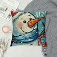 thumbnail image 2 of Qinduosi Warm Winter Wishes Blue Decorative Throw Pillow Covers Set of Snowman Merry Christmas Porch Outdoor Home Decor, Buffalo Plaid Check Hohoho Joy Holiday Couch Cushion Case, 2 of 5