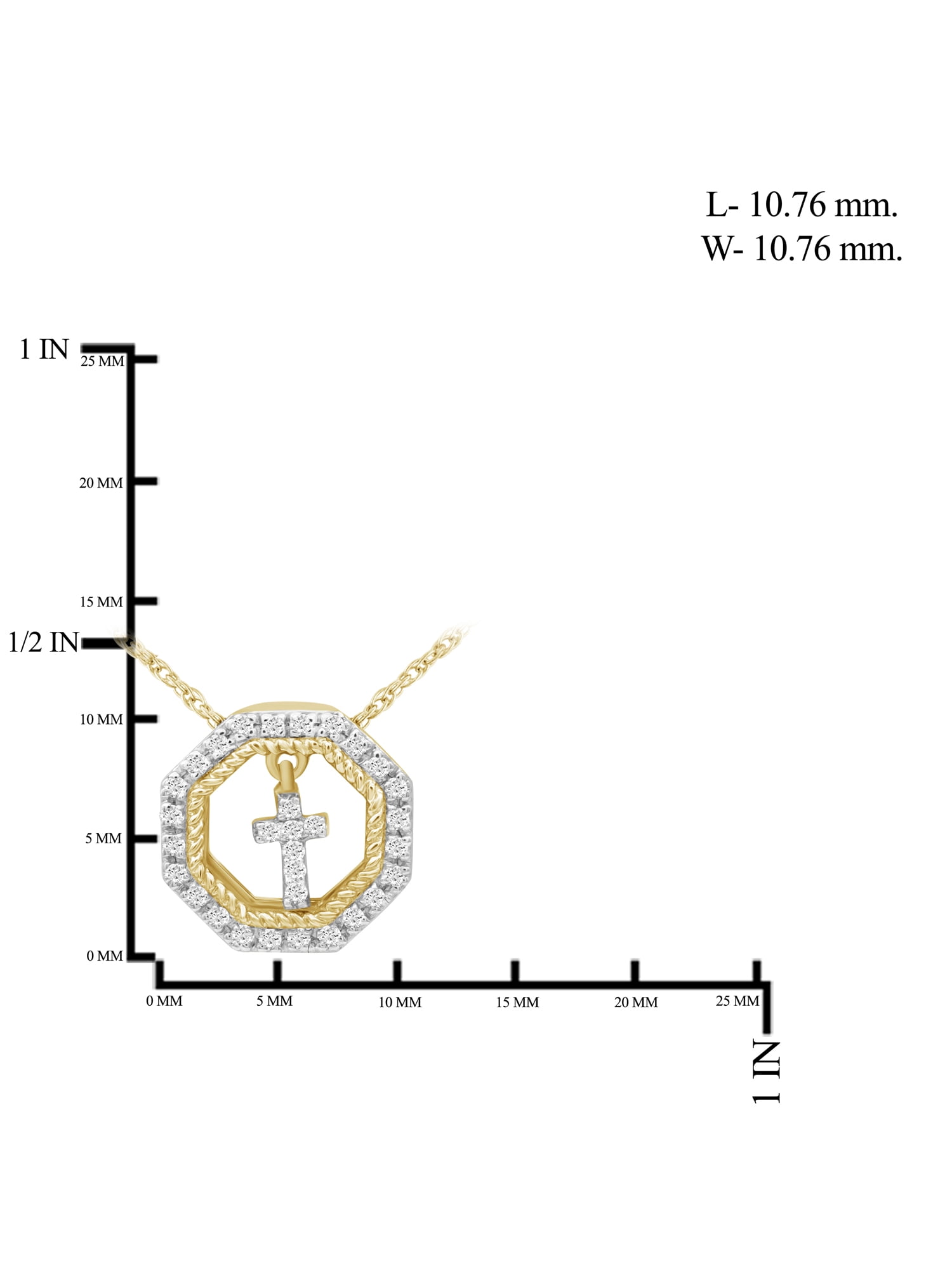 JewelersClub 14K Gold Plated Silver Accent Diamond Cross Pendant Necklace for Women White Diamonds + 18” Rope Chain Included JewelersClub 14K Gold Plated Silver