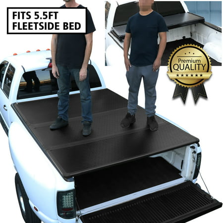 For 2004 to 2018 Ford F150 Truck 5.5Ft Short Bed Hard Solid Tri -Fold Clamp -On Tonneau Cover 08 09 10 11 12 13 14 15 16